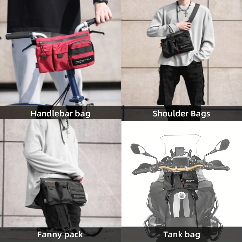 Motorcycle Electric Scooter Handlebar Bag 2L Large Capacity Riding Pack Multifunctional Outdoor Cycling Shoulder Bag