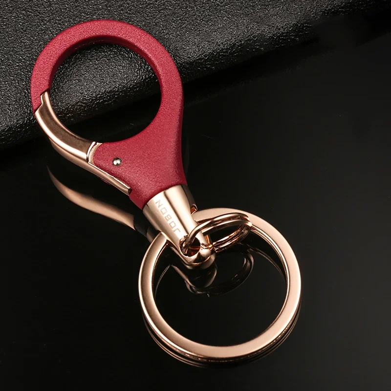 Car Keychain Male and Female Couple Key Chain Waist Hanging Buckle Stainless Steel Key Ring Double Ring Gift