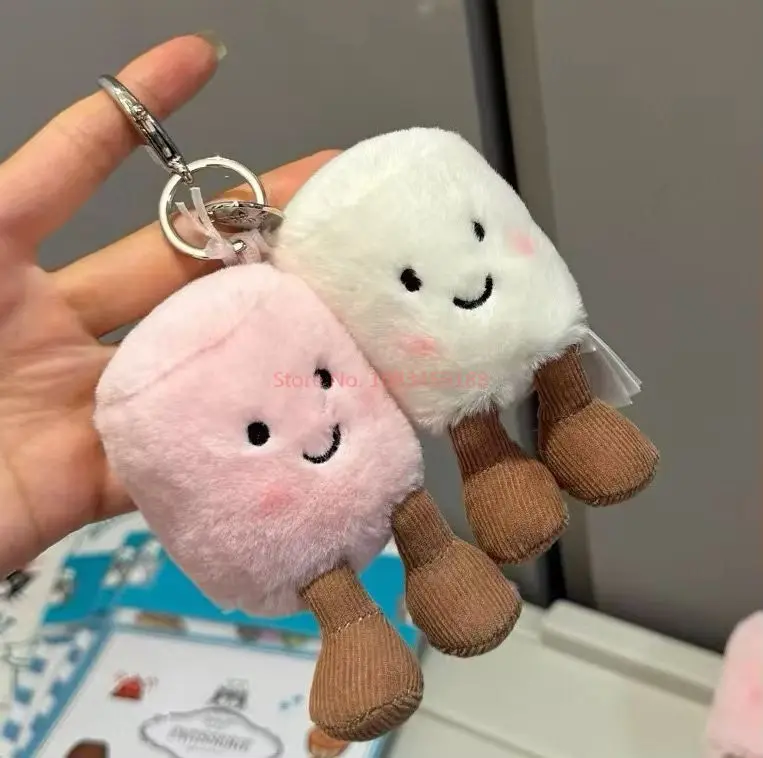 Hot Fun Marshmallow Keychain Cotton Candy Two Tone Cute Soft Two Tone Keychain Bag Pendant Accessories Doll Pendant Xmas Gifts