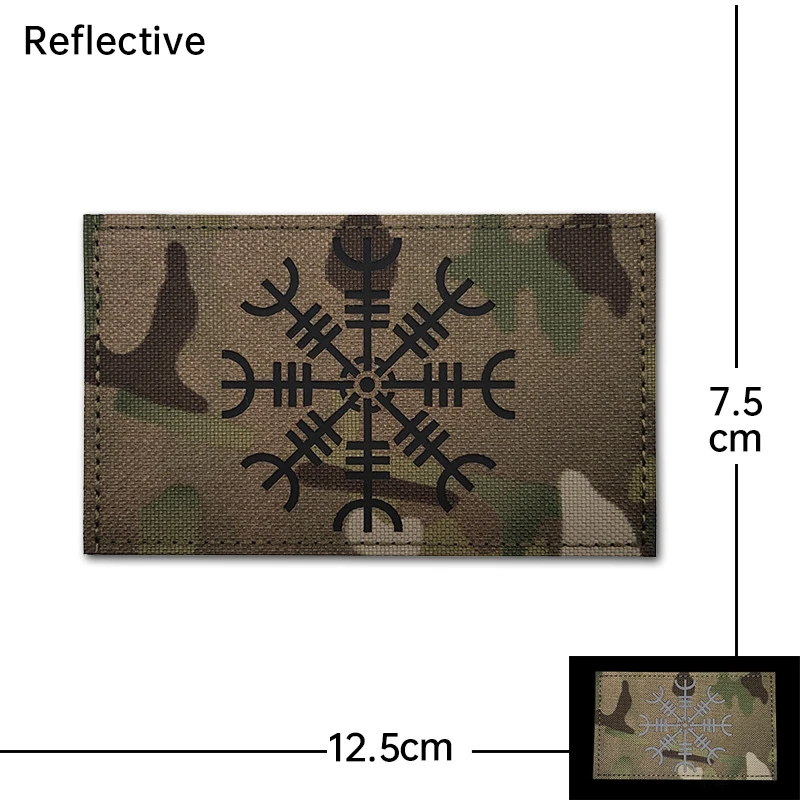 Parche brújula reflectante táctico velcro bordado – Militar outdoor - imagen 5