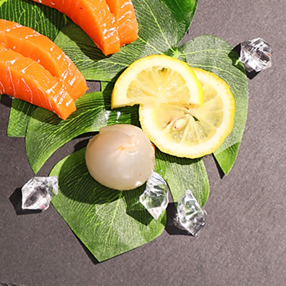 

10pcs Monstera Leaves Decorative Green Artificial Leaf For Home Realistic Hawaiian Party Decorations Sushi Serving Props Faux