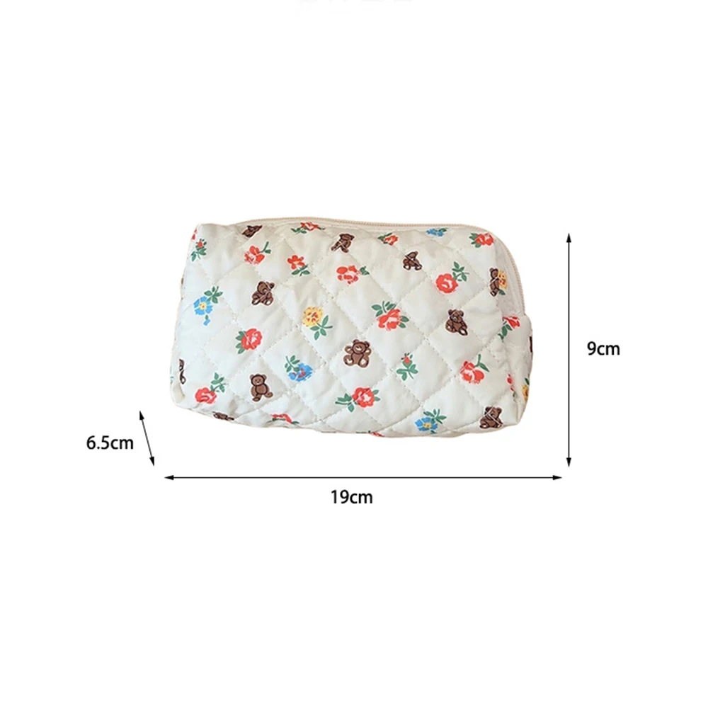 Women Girls Large Capacity Makeup Bag Cute Portable Multipurpose Cosmetic Storage Bag Cotton Toiletry Handbag