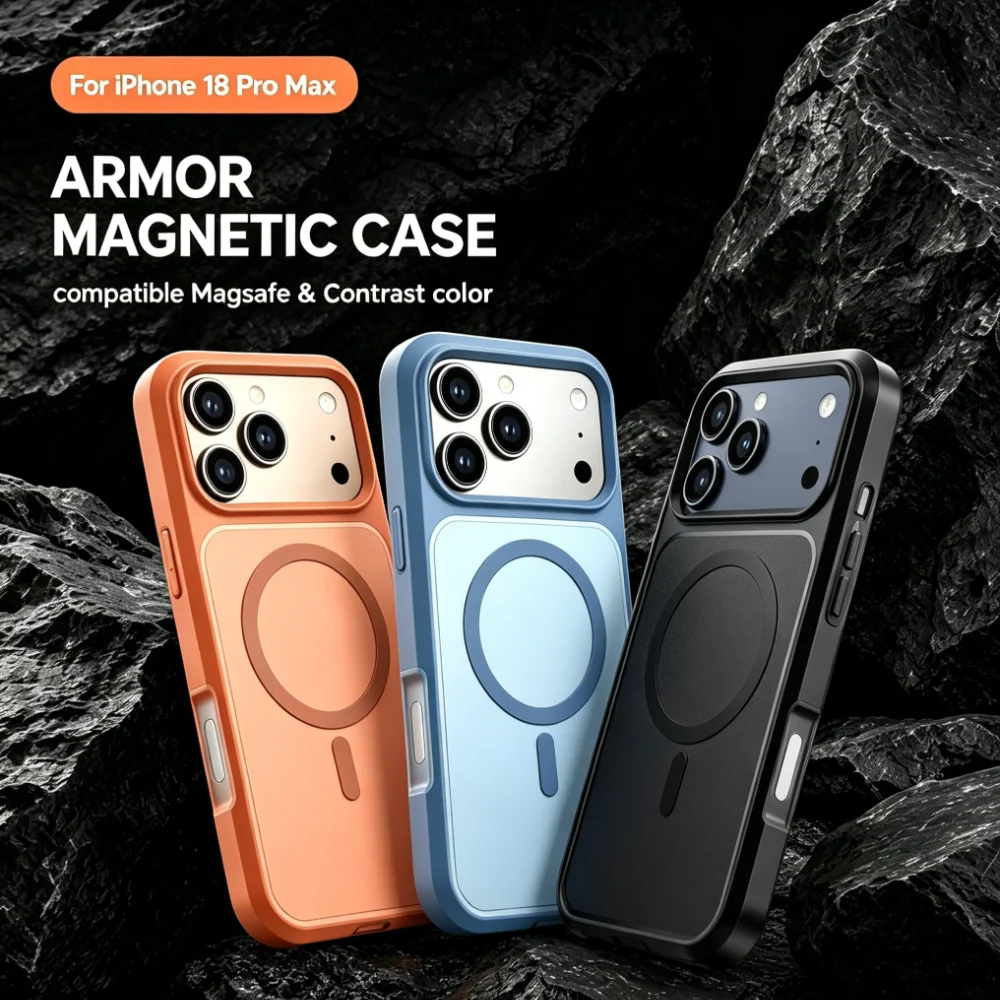 Rugged Armor Case - เกราะไฮบริด 2IN1 PC + TPU แม่เหล็กสำหรับไอโฟน
