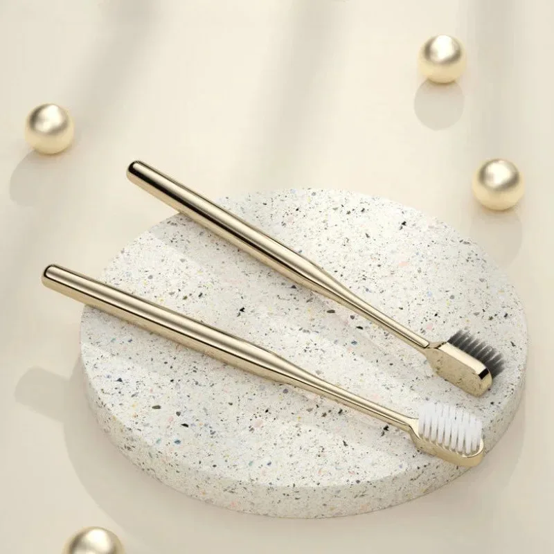 

1/5pcs Luxury Soft Toothbrush Men Women Adult Tooth Brush Gold Silver Dental Brushes Elegance Gentle Toothbrushes Drop Shipping