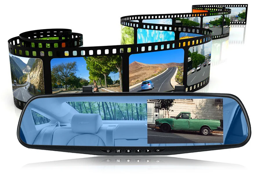 E-ACE Dashcam Auto Dvr 4,3 Zoll Spiegel FHD 1080P Kamera Optional Dual Objektiv DVR Rückspiegel Dash Kamera video Recorder Auto – Detail 21