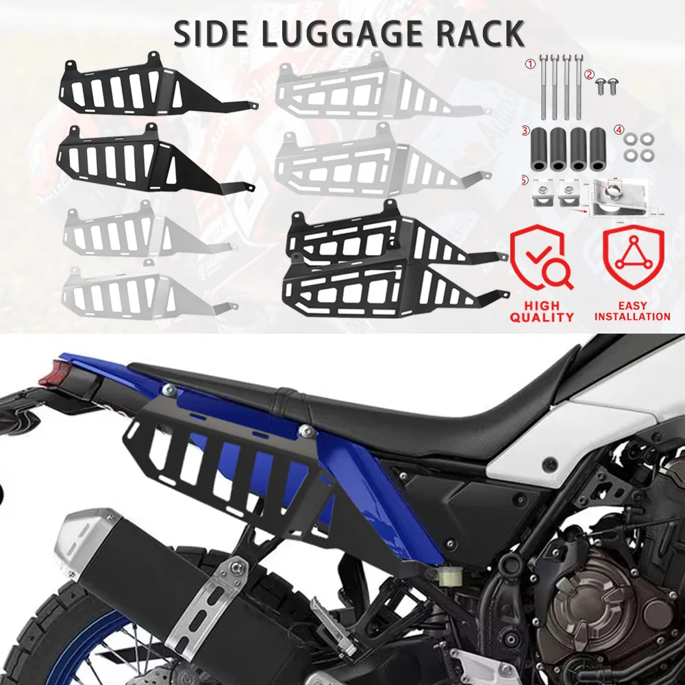 

Motorcycle For Yamaha Tenere 700 / T7 / T700 2020 2021 2022 2023 2024 2025 Side Luggage Rack Saddle Support Bag Carrier Rack Kit