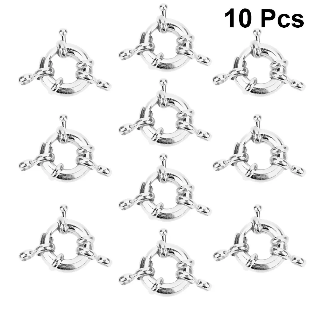 

10Pcs Hand Chain Clasp Q Shape 4 Holes DIY Bracelet Connect Buckle Premium Copper Jewelry Making Supplies for Women Silver