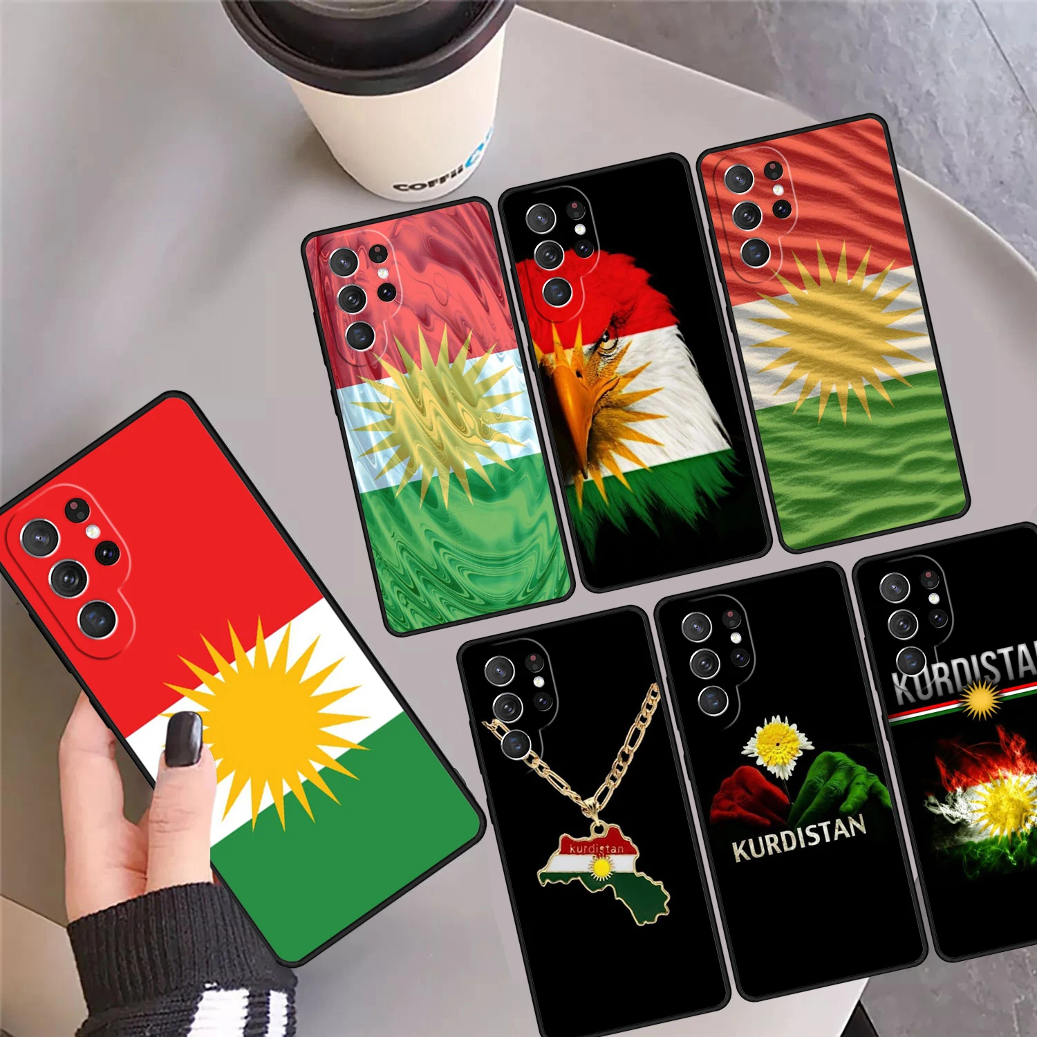 Kurdistan Distressed Flag Phone Case Cover Coque For Samsung Galaxy S24 Ultra 23 S22 Plus S21 FE S20 S8 S9 S10 Note 10 Pro 20