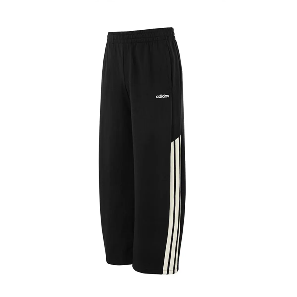 

Adidas Men's Black Track Pants with Elastic Waist, Brand Logo and Classic Three - Stripes for Sports and Casual Wear
