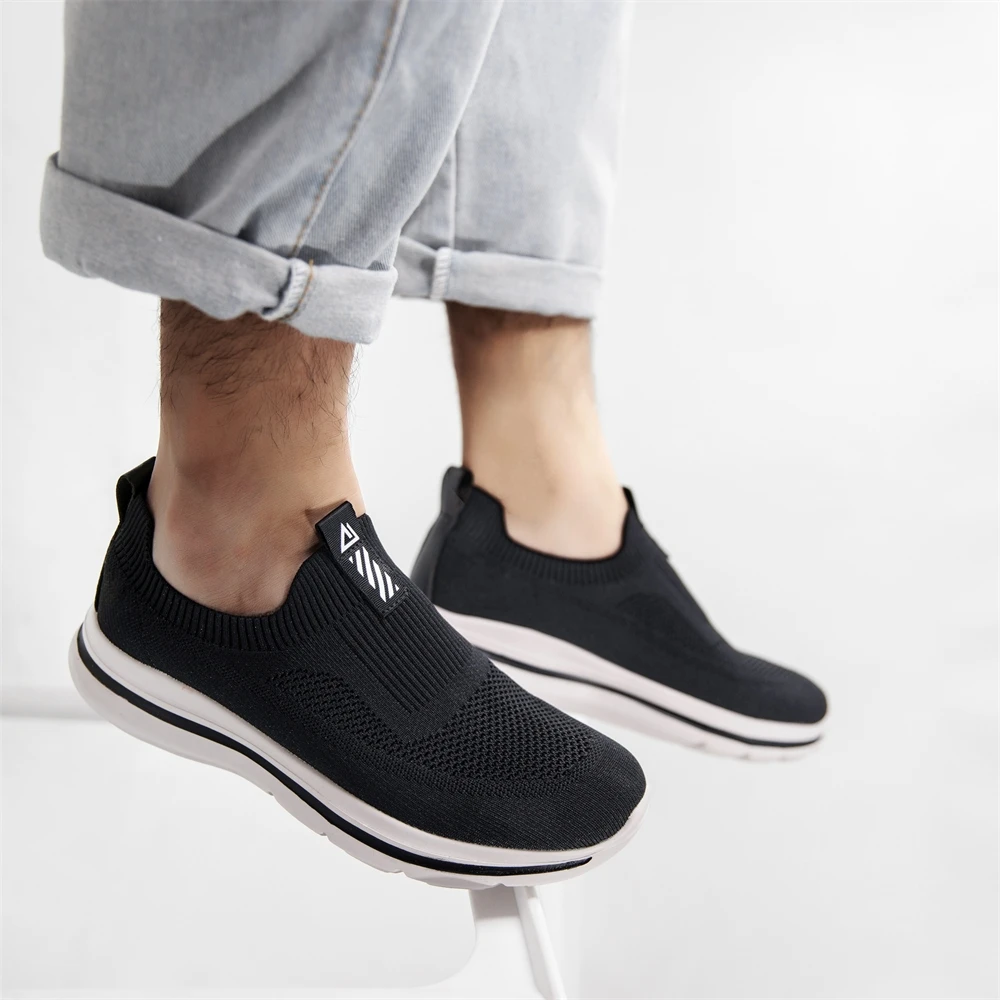 Men Sneaker Running Knit Comfortable Lightweight Breathable Casual Sports Sneakers Fashion Sneakers Slip-On Walking Shoes 1239