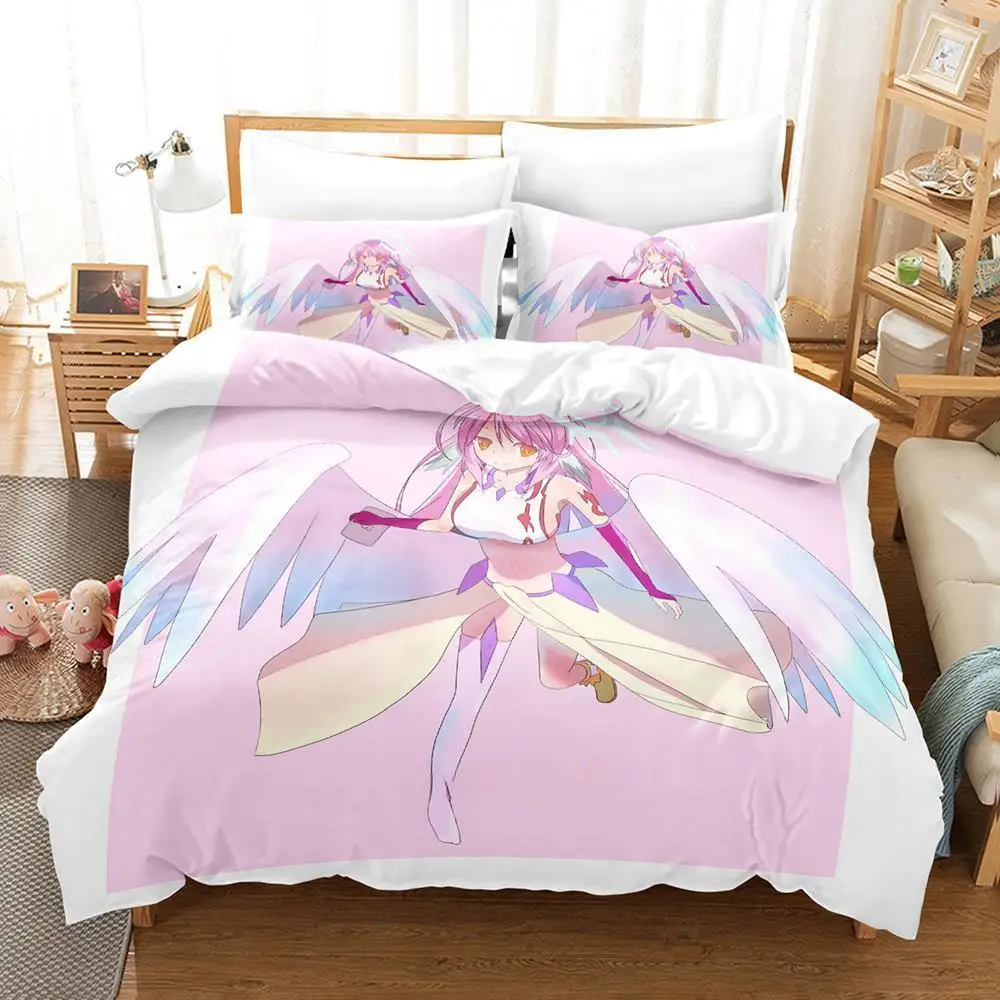 

New Game No Game No Life Sora and Shiro Bedding Set Single Twin Full Queen King Size Bed Set Adult Kid Bedroom Duvet cover Sets