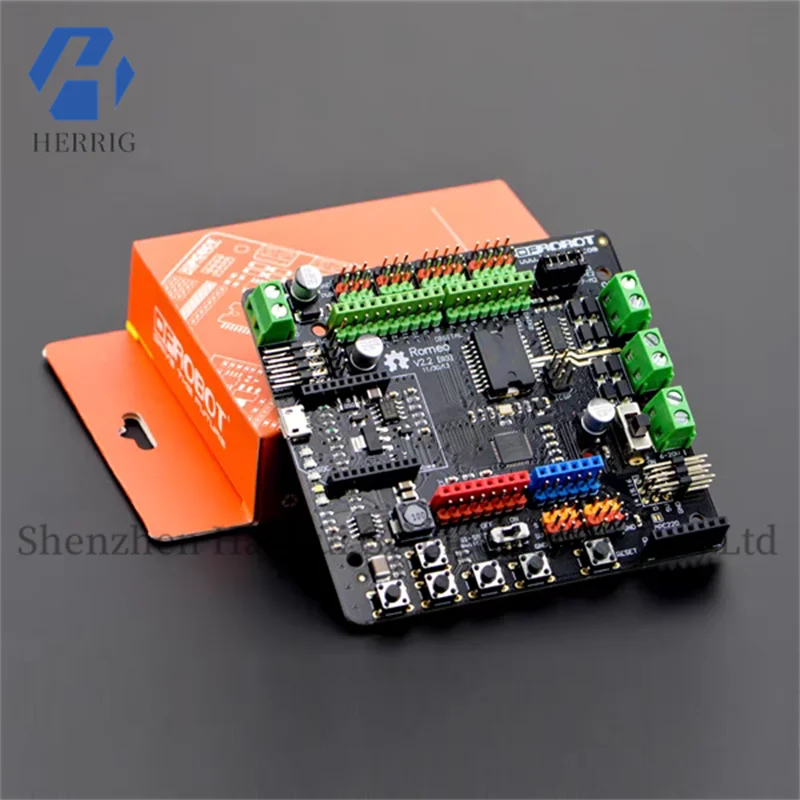 DFRobot RoMeo multi-functional microcontroller integrates motor drive and sensors compatible with Arduino.