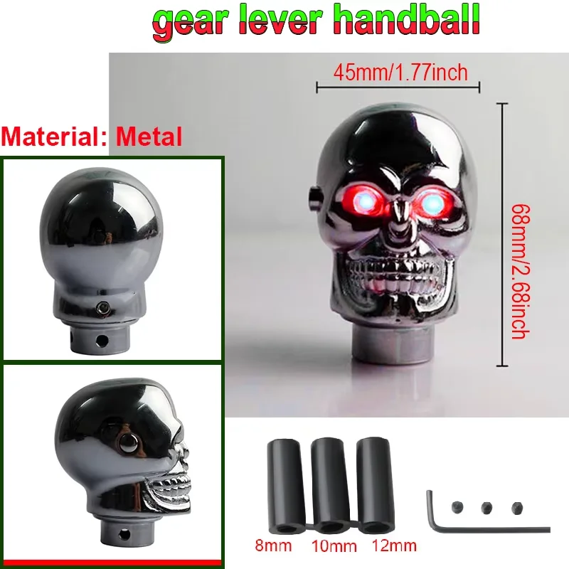 Personalized Universal Manual Head Rod Automotive Accessories LED Lights Shift Handle Skeleton