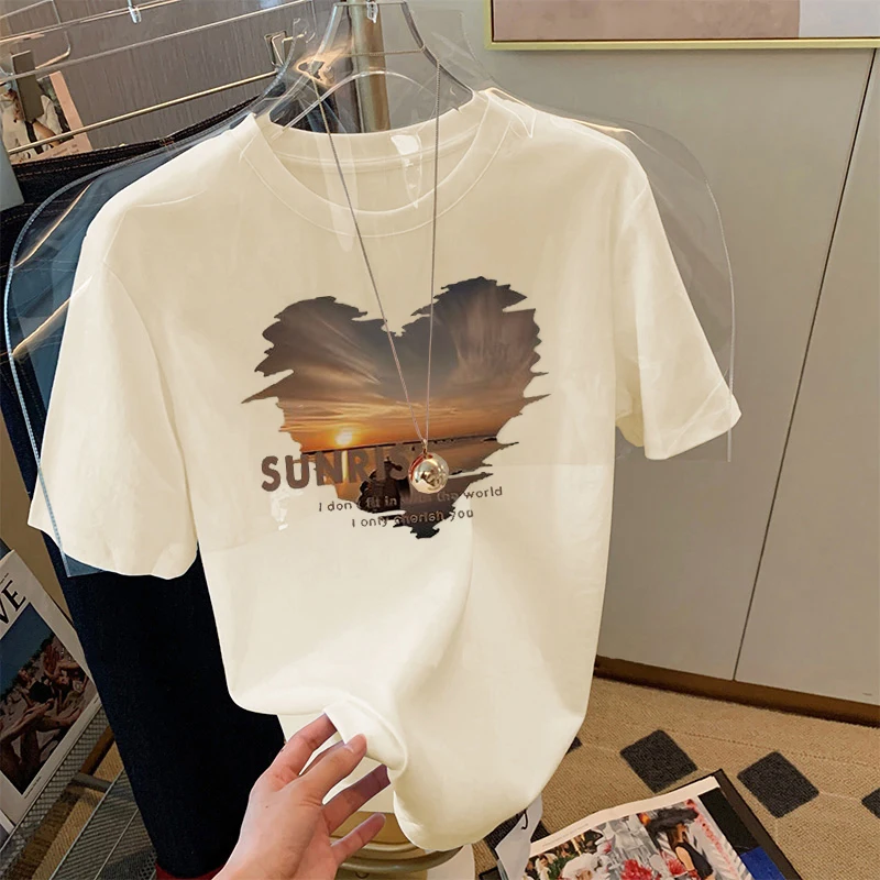 

Plus Size Apricot Pure Cotton Foreign Style Inner Short-sleeved T-shirt Women's 2025 Summer New Loose Unique Top Bottoming Shirt