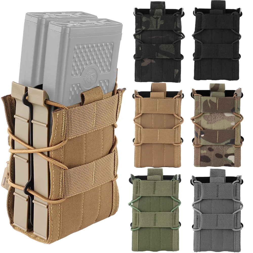 5.56/7.62 Double Magazine Pouch Tactical AK AR M4 AR15 Single Magazine Bag Rifle Pitol Molle Mag Holster Pouch for Hunting CS