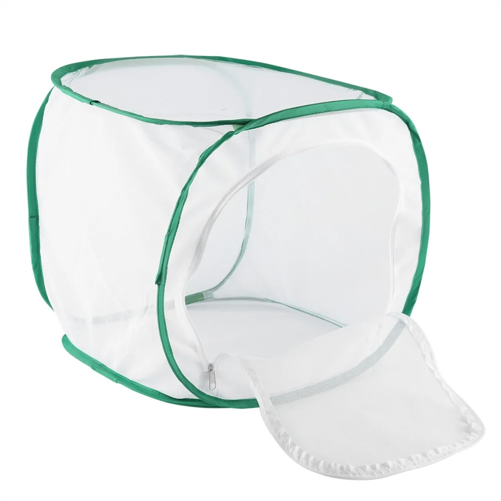 Durable Polyester Butterfly Habitat Cage Green Foldable Habitat Terrarium Portable Ventilated Pop-up Insect Cage
