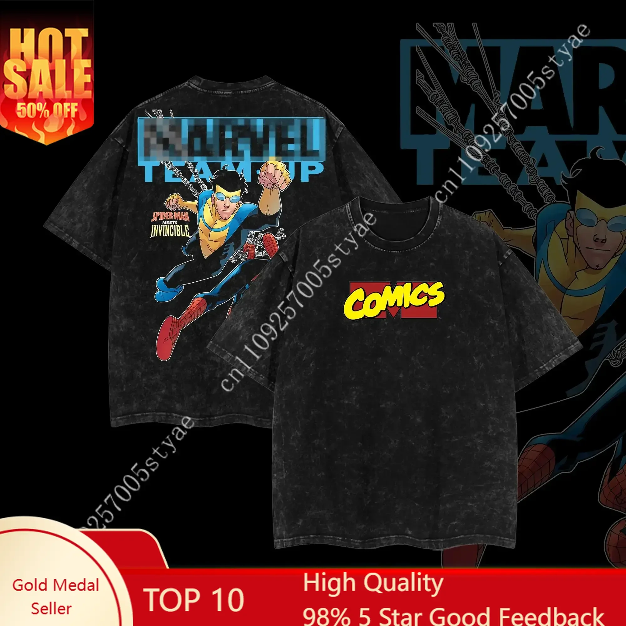 

MCU Spidey-Man vs Mark Grayson Invincible War Comic Hero MCU Comics Tee Gift for movie fans Top Apparel Classic Oversized Seamle