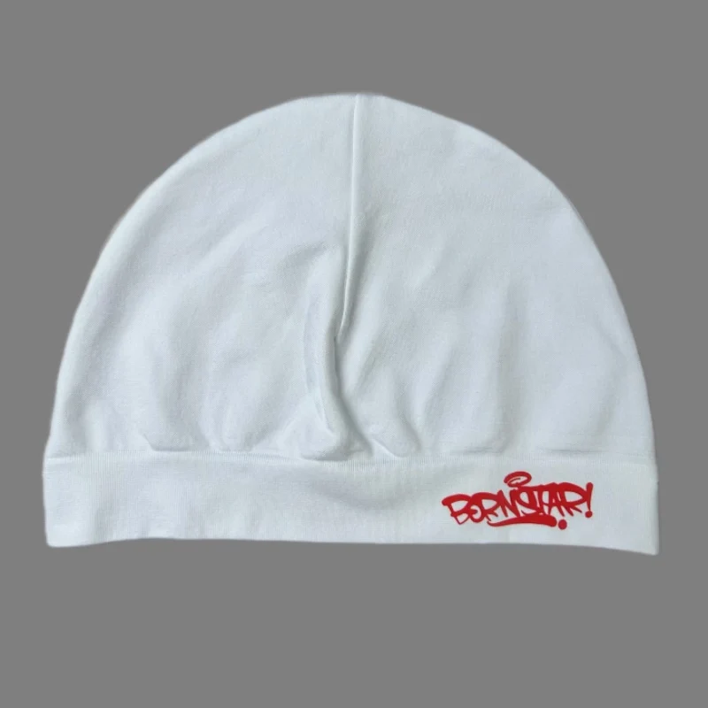Letter Print Skull Cap Helmet Liner Beanie Thin Lightweight Stretch Hat for Men Women Running Cycling Hiking Breathable Sport