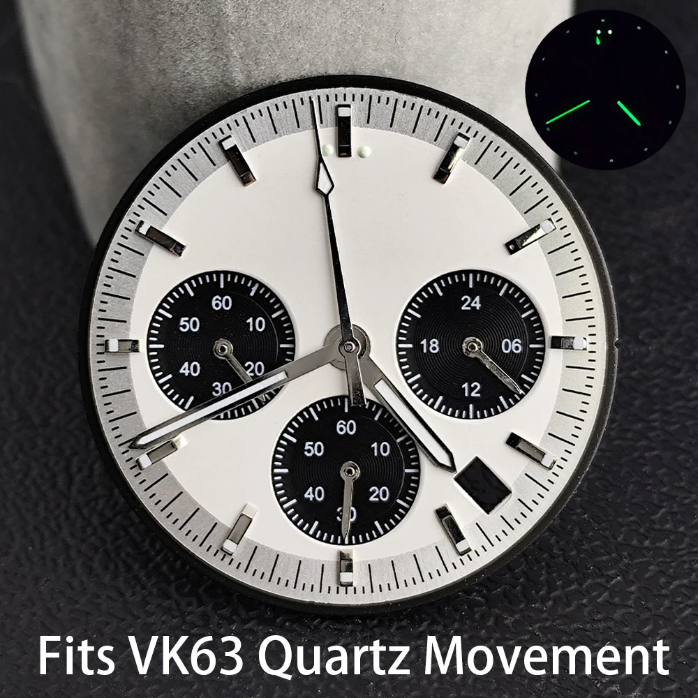 39.7mm ステンレススチール シルバーケース VK63 VK63A ムーブメント