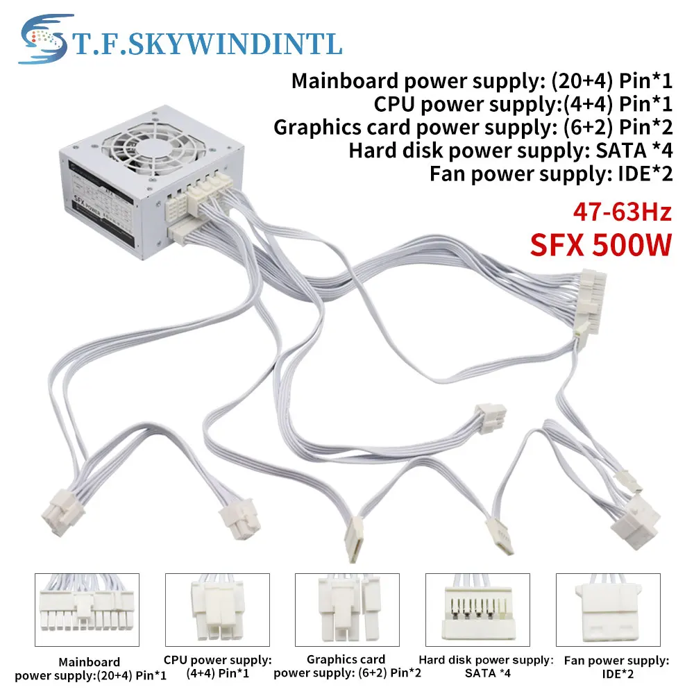 Imagem -05 - Alimentação Modulares Completas Psu para Pos Sfx500w Mini Itx Solution Micro Atx Sfx 500w T.f.skywindintl-fontes de