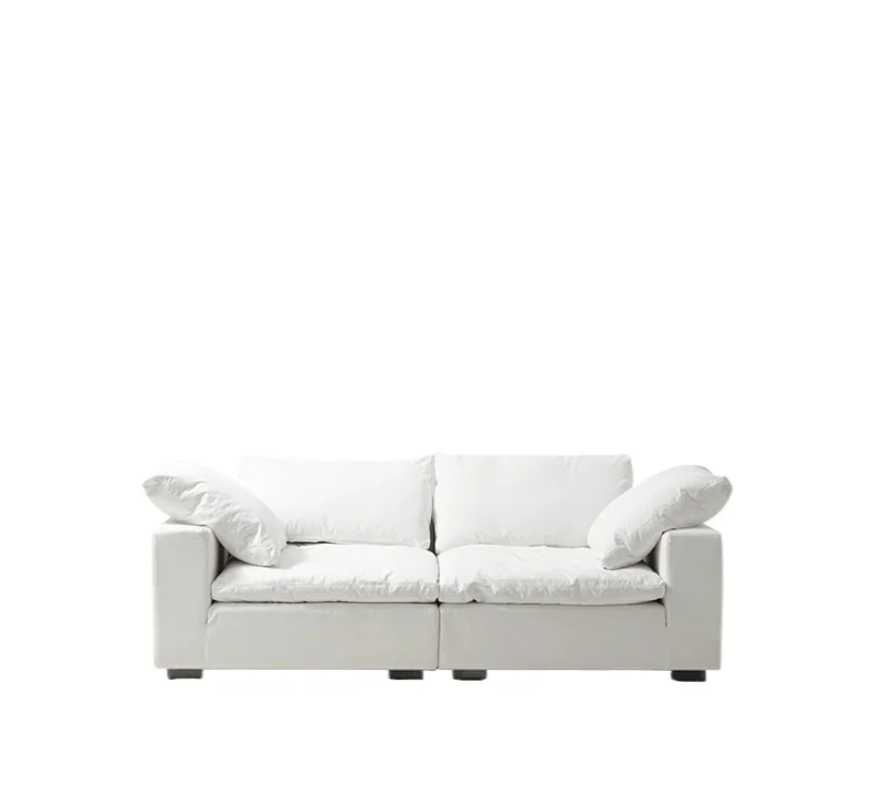 Cloud sofa Italian style, minimalist antibacterial linen fabric, sofa removable and washable pure cotton sofa