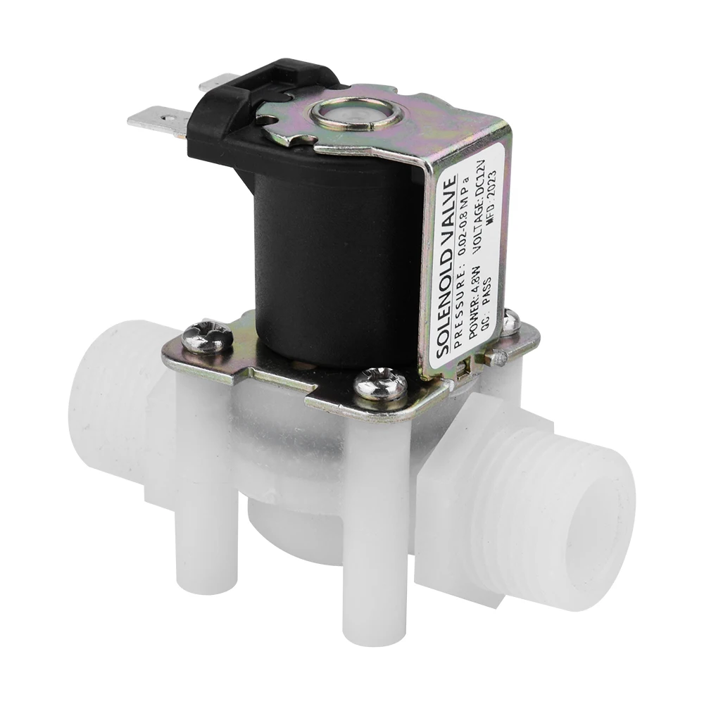 

AC 220V 110V DC 12V 24V 1/2" Plastic Electric Normally Closed Solenoid Valve Magnetic Water Air Pressure Controller Switch