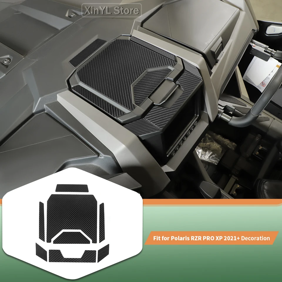 

Decal - Soft Carbon Fibre Centre Console Storage Compartment Lid Trim Decal Compatible with 2021 Up Polaris RZR PRO XP