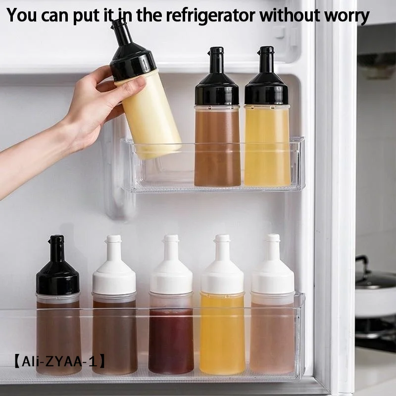 【A】250Ml Kitchen Squeeze Seasoning Bottle With Rack Leak-Proof Condiment Empty Bottles