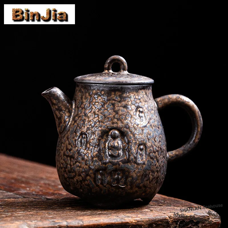 dunhuang-–-theiere-a-glacure-doree-en-relief-changement-de-four-infuseur-a-the-retro-bouilloire-avec-passoire-ornement-chinois-130ml