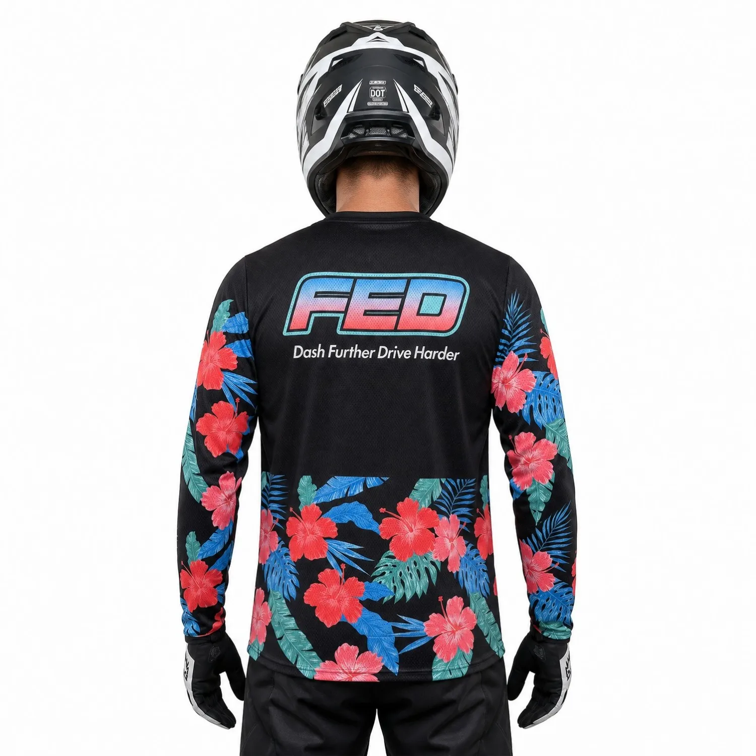 Hot Selling Men's Motocross Jersey Breathable Mesh Splicing Long Hole Vent Long Sleeve Loose Fit DH MTB Mountain Bike Racing Top