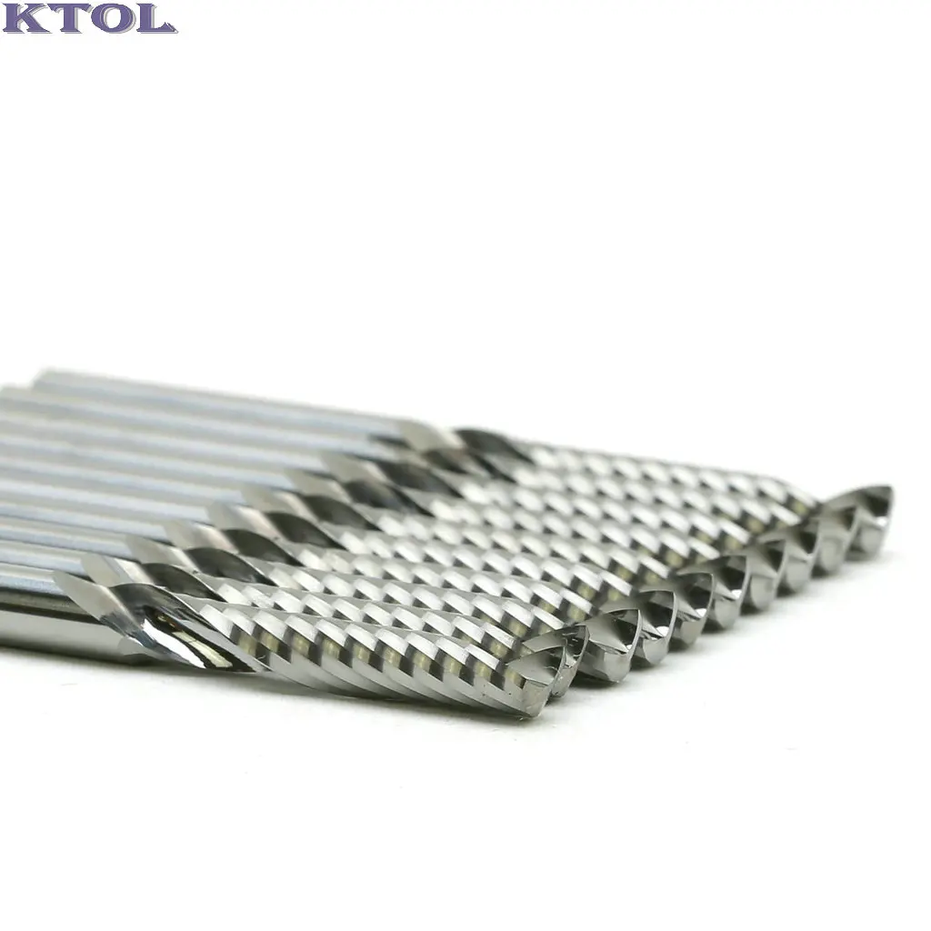 4MM 싱글 플루트 아크릴 라우터 비트 스파이럴 밀링 커터 마이크로 텅스텐 카바이드 CNC 조각 절단 엔드밀 툴 세트