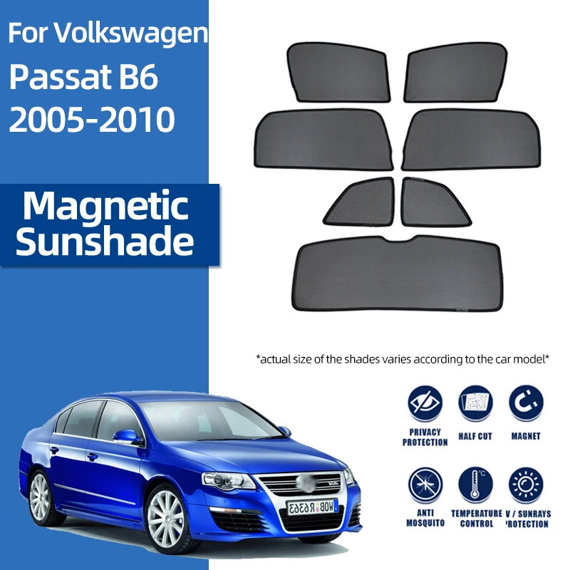 

For Volkswagen VW PASSAT B6 Sedan 2005-2011 Magnetic Car Sunshade Front Windshield Curtain Rear Side Baby Window Sun Shade Visor