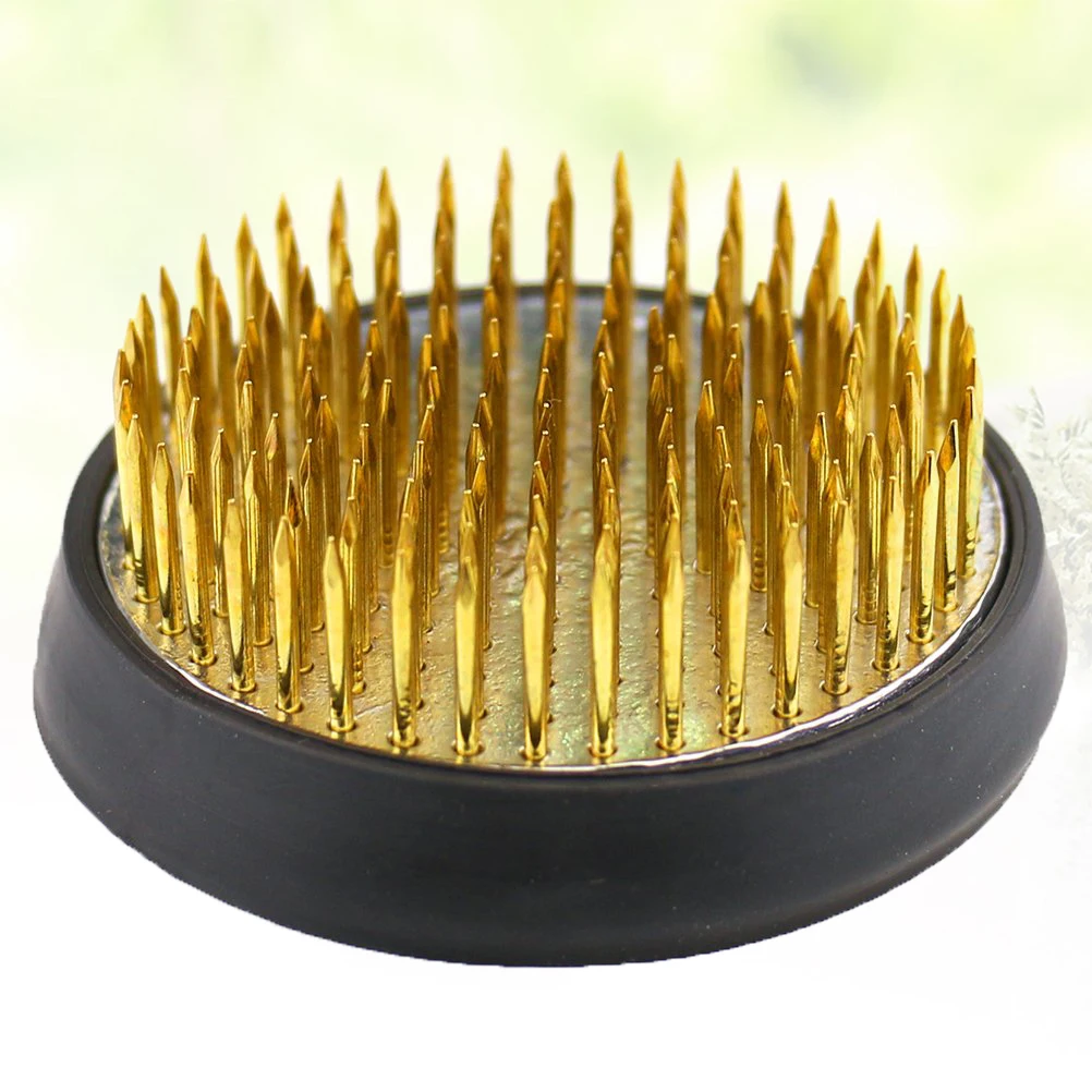 

Copper Needle Arranger Holder Black Plastic Frog Premium Material Durable Round Flower Frog Easy Arrangement Gift Prevent