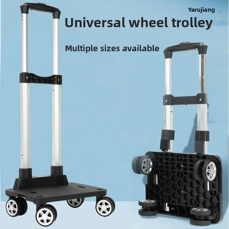 

Thickened Aluminum Alloy Portable Shopping Cart with Speaker Universal Wheels Foldable Stainless Steel Rods for Home Housewives