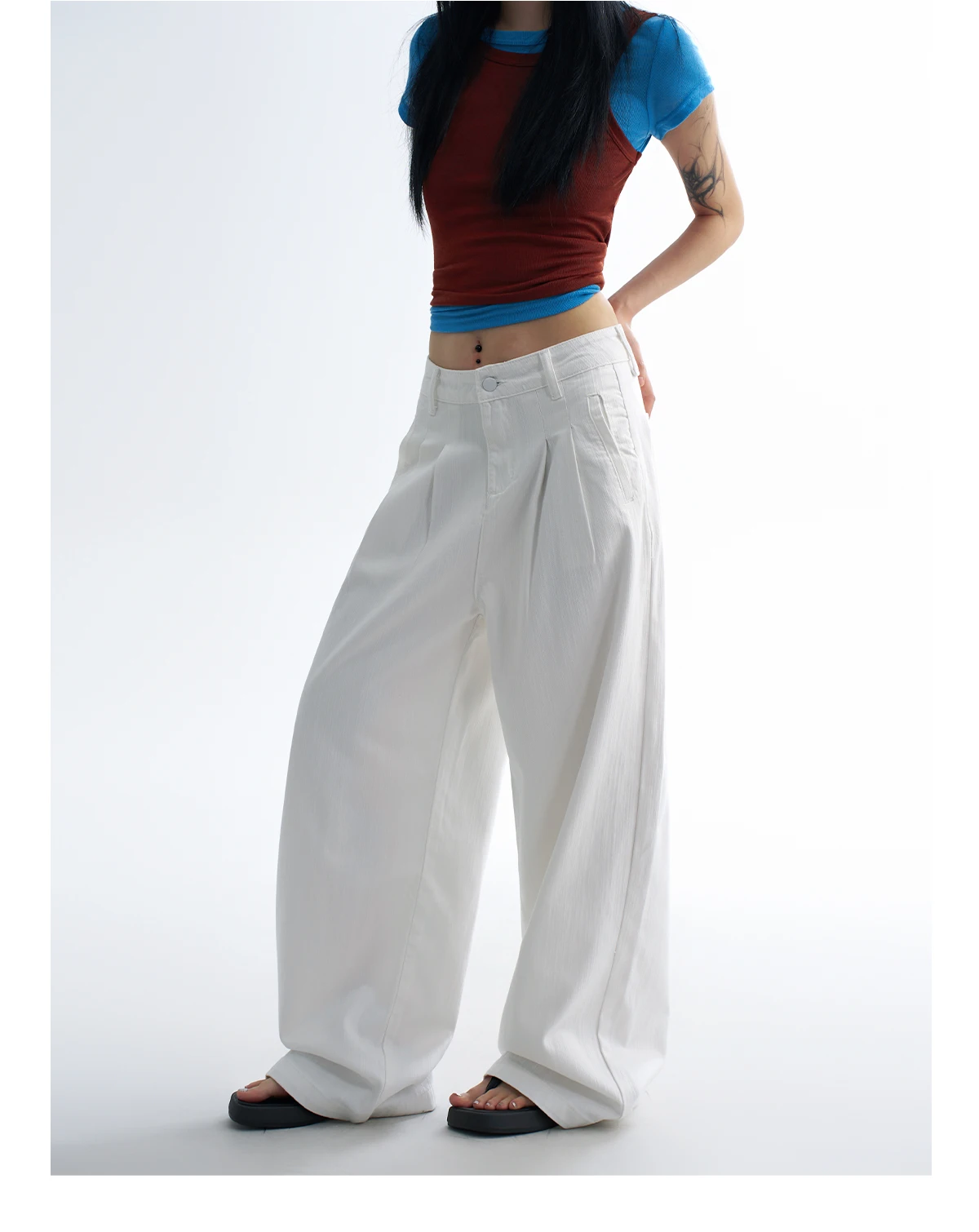 

ZHISILAO New White High Waist Baggy Jeans Women Loose Wide Leg Floor Length Denim Pants Streetwear 2025