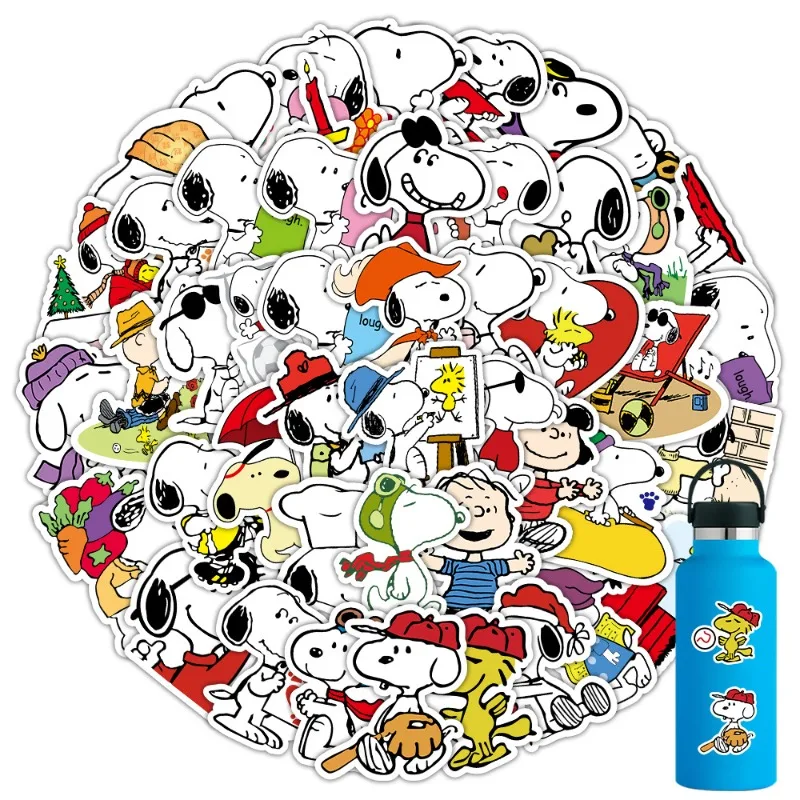 

100PCS Hot Anime Snoopys Cute Print Graffiti Sticker Creativity Exquisite DIY Cup Stationery Notebook Stickers Gifts