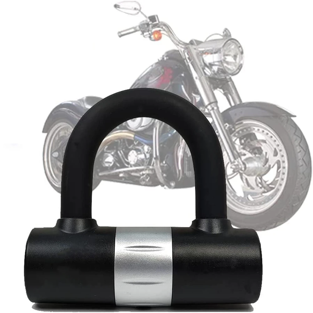 Heavy Duty Bike U Lock 16mm Motorcycle Bicycle Lock Dics Lock with 2 Keys Security for Moped Scooter Outdoor