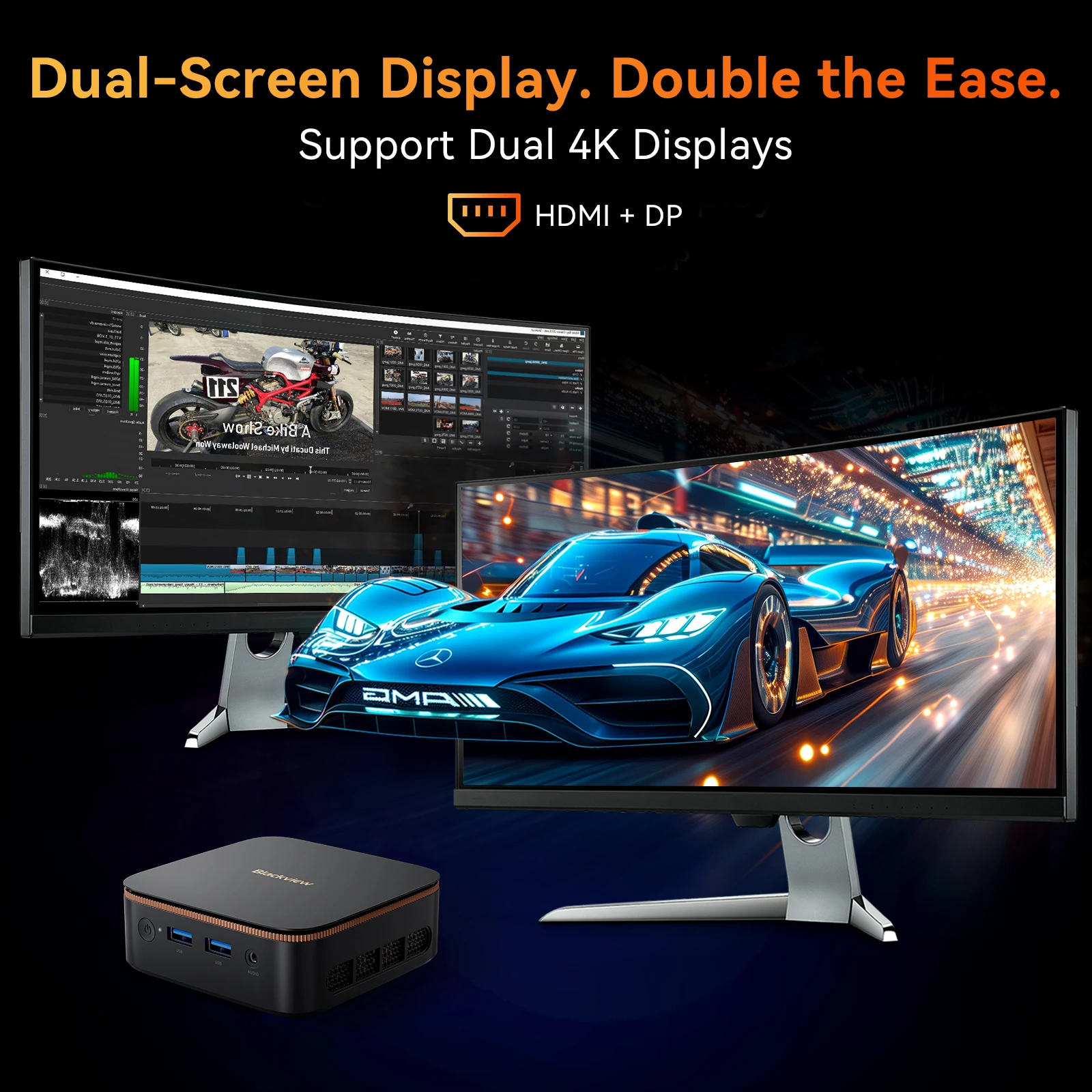 كمبيوتر Blackview MP20 Mini PC Intel Twin Lake N150، 16 جيجابايت رام 512 جيجابايت Win11 Pro مايكرو كمبيوتر مكتبي، 4K @ 60 هرتز UHD، WiFi 6، BT5.2، HDMI