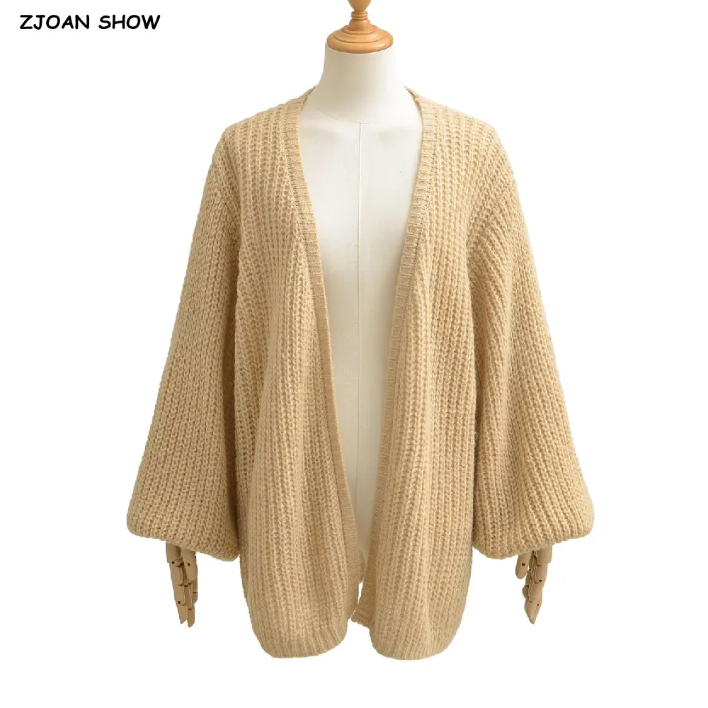 

New Autumn CHILL V neck Open Stitching Knit Cardigan for Woman No button Long sleeve Oversized Sweater Loose Knitwear Jumper