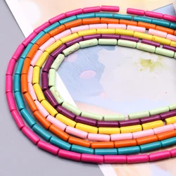 4x13mm Bright Smooth Color Straight Tube beads Natural Turquoise Stone Tube Spacer Loose Beads for Jewelry Making Diy Bracelet