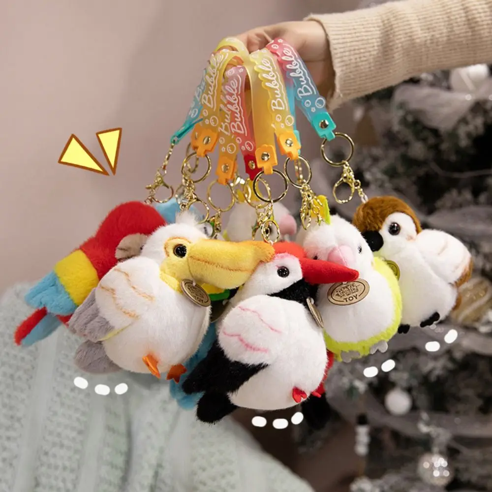 Backpack Simulation Parrot Pendant Bag Pendant Magnetic Birds Snap Wristband Kawaii Cartoon Standing Shoulder Animals