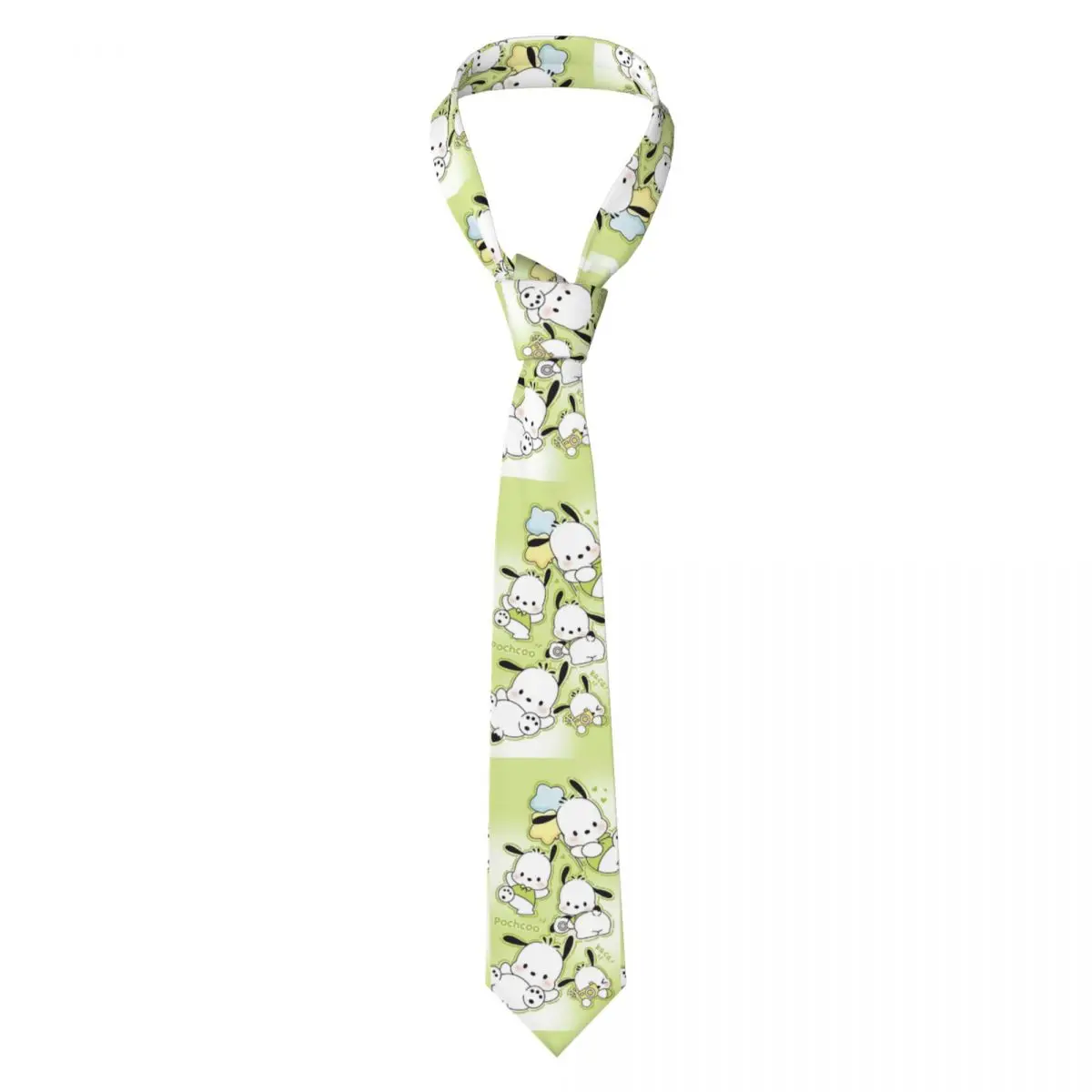 Custom Pochacco Kawaii Cartoon Necktie Men Printed Necktie Four Seasons Fashion Tie Necktie For Father's Day