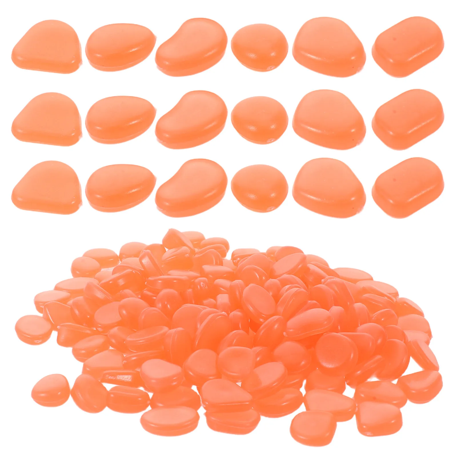 400pcs Garden Glowing Pebbles Resin Glow Rocks Stones Luminous Pebbles Fluorescent Resin Stone For Garden Pathways Yard Aquarium