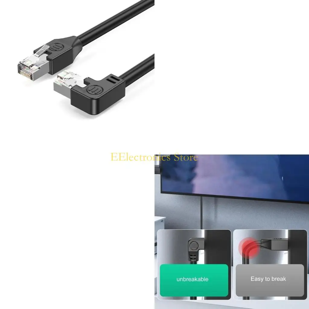 B03C Durability Cat5e Networking Wire with RJ45 Plugs Cat5e Ethernet Networking Cable for Reduced Interferences