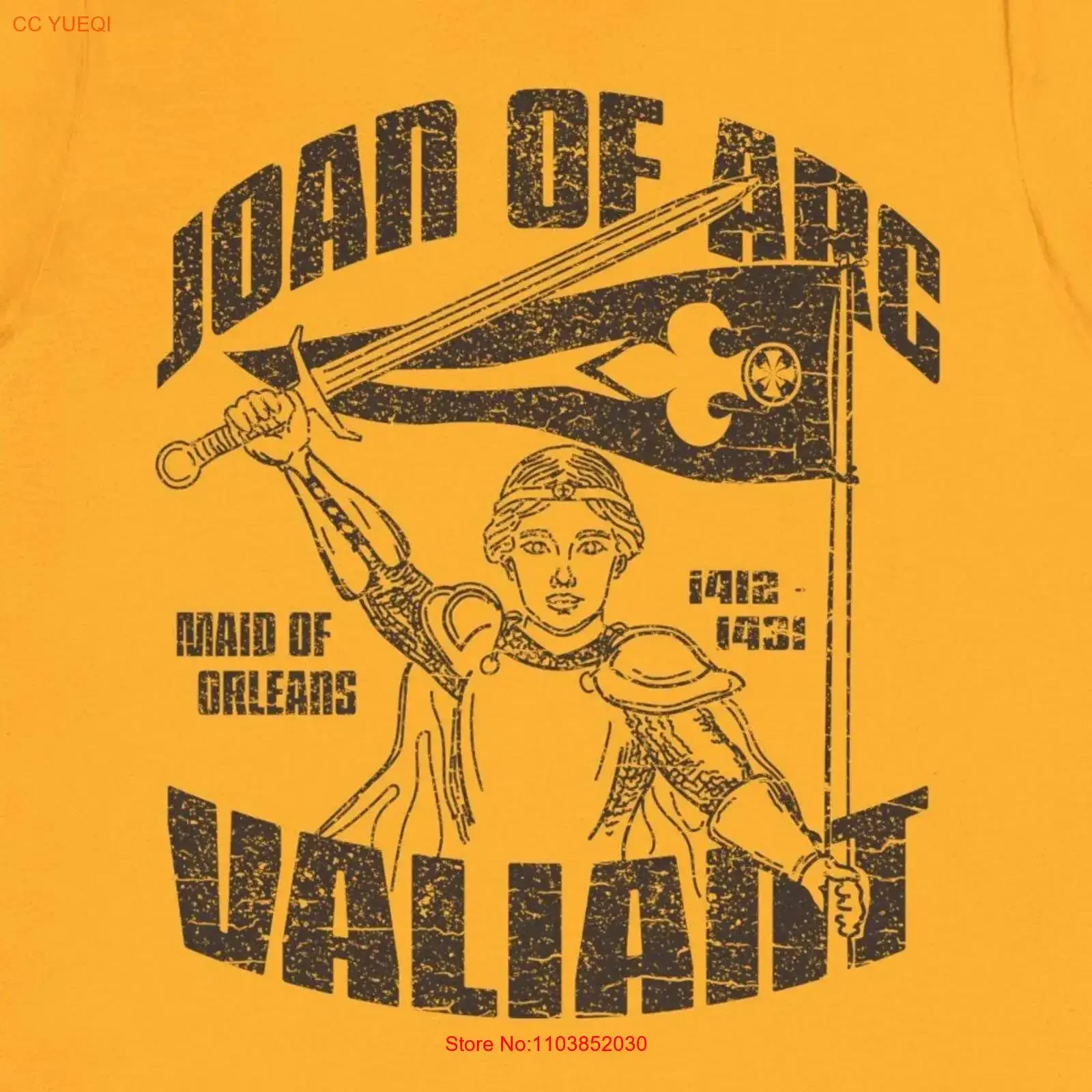 Camiseta Premium de Juana de Arco Valiant, Top vintage lavado, elegante, transpirable, informal, gráfico de moda para hombre, para uso diario