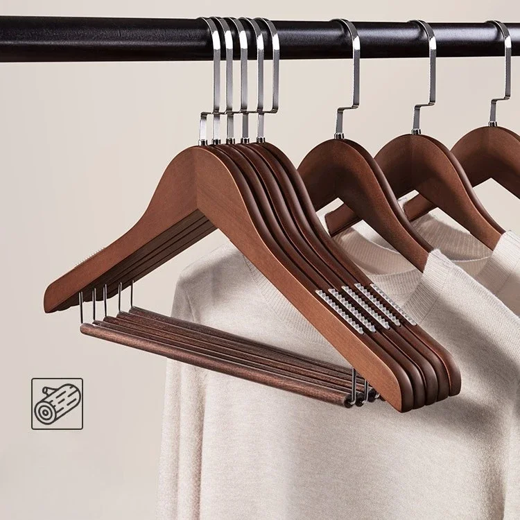 Retro Quality Suits Hangers Premium Brown Wooden Coats Jacket Hanger for Closet Organization Durable Jacket Clothes Organizer
