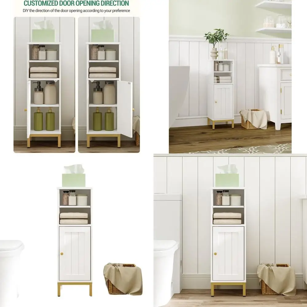 

Шкаф для хранения в ванной комнате, угловой напольный шкаф с полками, индивидуальный указатель открытия двери, органайзер для ванной комнаты с регулируемым углом