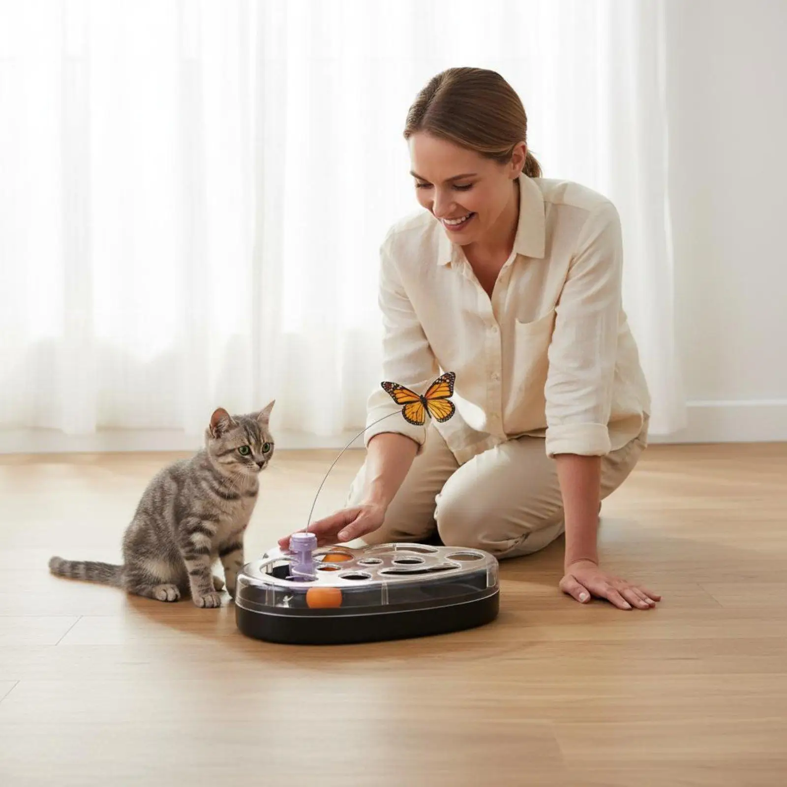 Electric Fluttering Creature Feline Toy Self-Entertaining Rotating Fluttering