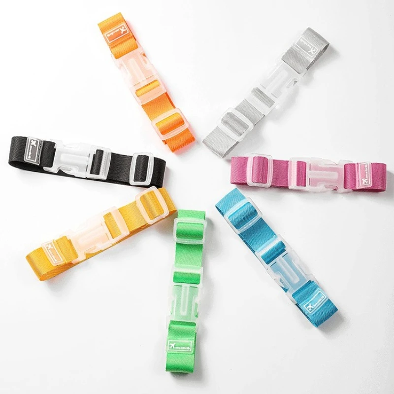 Colorful Adjustable Baggage Nylon Straps Baggage Belt Security Bag Buckle Button Aircraft Supplies Travel Luggage Accessories