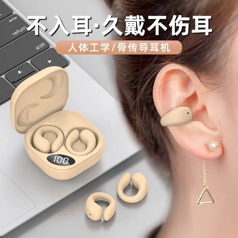 Air Bone Conduction Ear Clip Bluetooth Headphones Non In Ear Comfort Long Battery Life